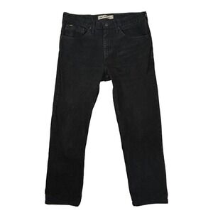Lee Jeans Men 36x32 Regular Fit Straight Leg Black Denim 100% Cotton Heavyweight